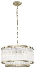 Impex Antigua 5 Light Tiered Ceiling Pendant Light In Matt Gold Finish