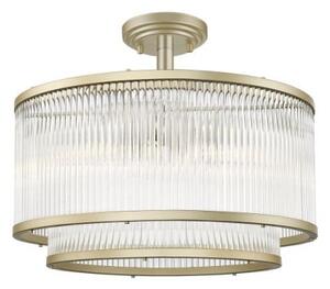 Impex Antigua 5 Light Semi Flush Ceiling Light In Matt Gold Finish