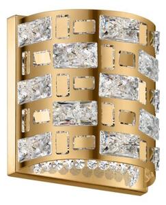 Impex Lola Crystal Semi Circle Wall Light In Matt Gold Finish
