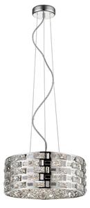 Impex Lola 6 Light Crystal Ceiling Pendant Light In Polished Chrome Finish