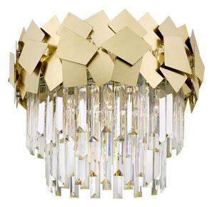 Impex Celine 5 Light Crystal Semi Flush Ceiling Light In Matt Gold Finish