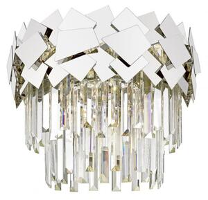 Impex Celine 5 Light Crystal Semi Flush Ceiling Light In Polished Chrome Finish