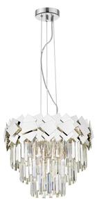 Impex Celine 6 Light Crystal Ceiling Pendant Light In Polished Chrome Finish
