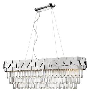 Impex Celine 9 Light Crystal Oblong Ceiling Pendant Light In Polished Chrome Finish
