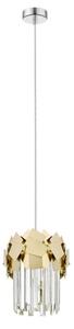 Impex Celine 1 Light Crystal Ceiling Pendant Light In Matt Gold Finish