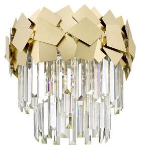 Impex Celine 4 Light Crystal Semi Flush Ceiling Light In Matt Gold Finish