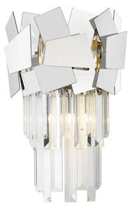 Impex Celine 2 Light Crystal Wall Light In Polished Chrome Finish