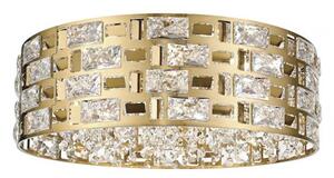 Impex Lola 6 Light Crystal Flush Ceiling Light In Matt Gold Finish