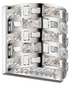 Impex Lola Crystal Semi Circle Wall Light In Polished Chrome Finish