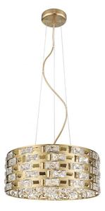 Impex Lola 6 Light Crystal Ceiling Pendant Light In Matt Gold Finish