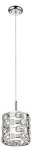 Impex Lola 1 Light Crystal Ceiling Pendant Light In Polished Chrome Finish