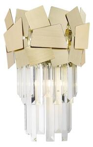 Impex Celine 2 Light Crystal Wall Light In Matt Gold Finish