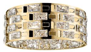 Impex Lola 5 Light Crystal Flush Ceiling Light In Matt Gold Finish