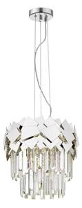 Impex Celine 4 Light Crystal Ceiling Pendant Light In Polished Chrome Finish