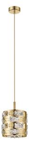 Impex Lola 1 Light Crystal Ceiling Pendant Light In Matt Gold Finish