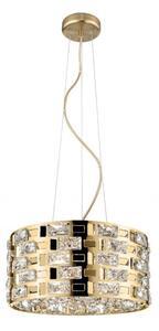 Impex Lola 5 Light Crystal Ceiling Pendant Light In Matt Gold Finish