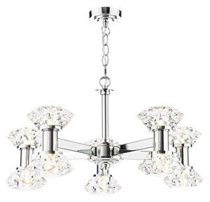 Dar Lighting Tiana 10 Light Armed Ceiling Pendant Light In Polished Chrome Finish