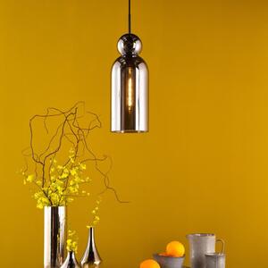Dar Lighting Tao Ceiling Pendant In Matt Black With Smoked Glass Shade