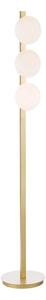 Dar Lighting Tauri 3 Light Floor Lamp In Matt Gold With Opal Glass Shades