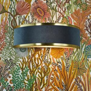 Dar Lighting Alvaro Wall Light In Brushed Brass With Blue Shade