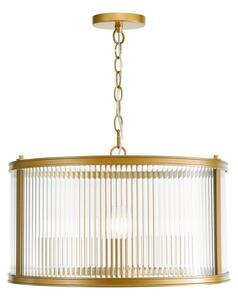 Dar Lighting Bianka 3 Light Ceiling Pendant In Bronze With Ribbed Glass