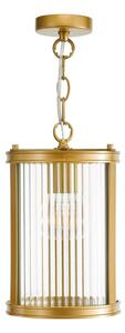 Dar Lighting Bianka Ceiling Pendant Light In Bronze With Ribbed Glass