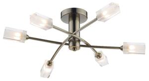 Dar MOR6475 Morgan 6lt Semi Flush Ceiling Light Antique Brass