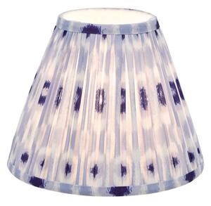 Dar Lighting Ikat Blue And White Cotton Tapered Drum Shade 25cm
