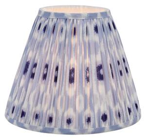 Dar Lighting Ikat Blue Cotton And White Empire Shade 30cm