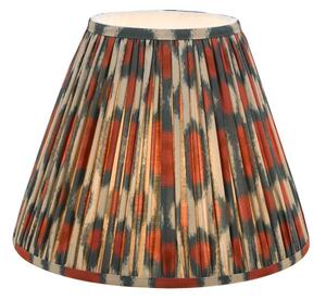 Dar Lighting Ikat Red And Green Cotton Tapered Drum Shade 35cm