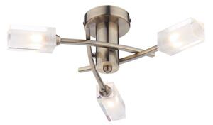 Dar MOR0375 Morgan 3lt Flush Ceiling Light Antique Brass