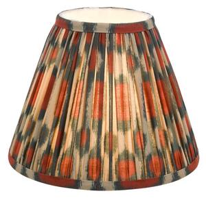 Dar Lighting Ikat Red And Green Cotton Tapered Drum Shade 25cm