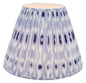 Dar Lighting Ikat Blue And White Cotton Tapered Drum Shade 40cm