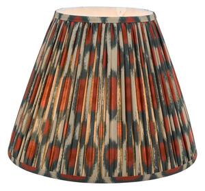Dar Lighting Ikat Red And Green Cotton Tapered Drum Shade 40cm