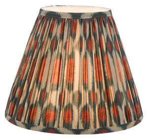 Dar Lighting Ikat Red And Green Cotton Tapered Drum Shade 30cm