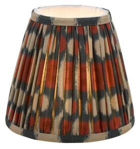 Dar Lighting Ikat Red And Green Cotton Tapered Drum Shade 15cm