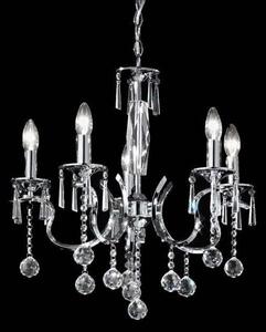 Franklite Taffeta Chrome and Crystal Ceiling Light FL2155/5
