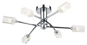 Dar MOR6450 Morgan 6 Light Polished Chrome Semi Flush Ceiling Light