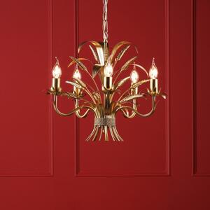 Dar Lighting Phaedra 5 Light Ceiling Pendant Light In Gold Finish