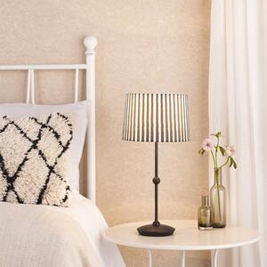 Dar Lighting Sosa Table Lamp In Matt Black With Stripy Shade