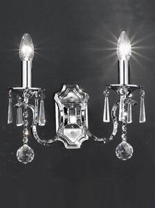 Franklite Taffeta Chrome and Crystal Wall Light FL2155/2
