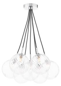 Dar Wisebuys Elpis 7 Light Cluster Ceiling Pendant In Polished Chrome And Twisted Glass