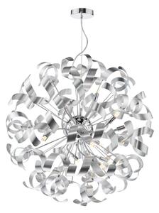 Dar Lighting Swash 12 Light Ceiling Pendant In Chrome With Aluminium Ribbons
