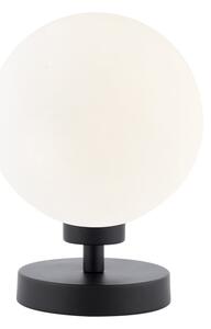 Dar Wisebuys Esben Touch Table Lamp In Matt Black And Opal Glass