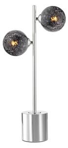 Dar Wisebuys Spiral 2 Light Table Lamp In Polished Chrome With Black Confetti Glass