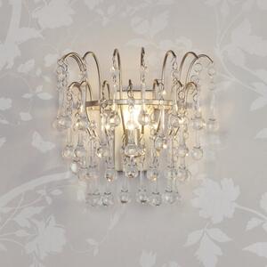 Laura Ashley Willow Wall Light In Satin Champagne Finish With Crystal