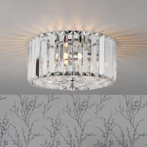 Laura Ashley Fernhurst 3 Light Crystal Flush Ceiling Light In Polished Chrome 25cm