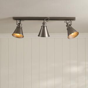 Laura Ashley Rufus 3 Light Bar Spotlight In Industrial Nickel Finish