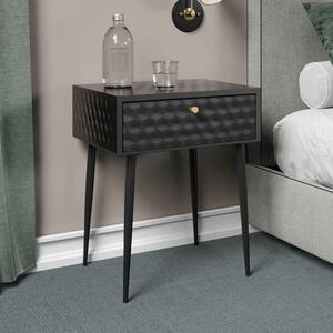 Mccall Metal Bedside Cabinet With 1 Drawer - Black
