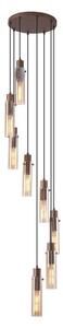 Searchlight Sweden II 8 Light Cluster Ceiling Pendant In Mocha With Amber Glass 88920-8MO